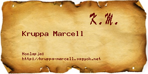 Kruppa Marcell névjegykártya